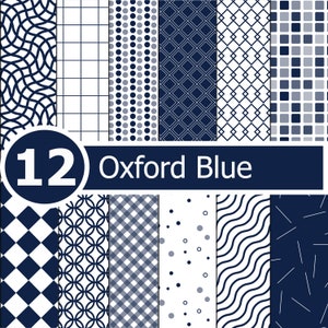 Oxford Blue Digital Paper- Geometrical Wallpaper-Geometrical Background-Scrapbooking Craft supplies - Wrapping paper - GiaDigitalPaper