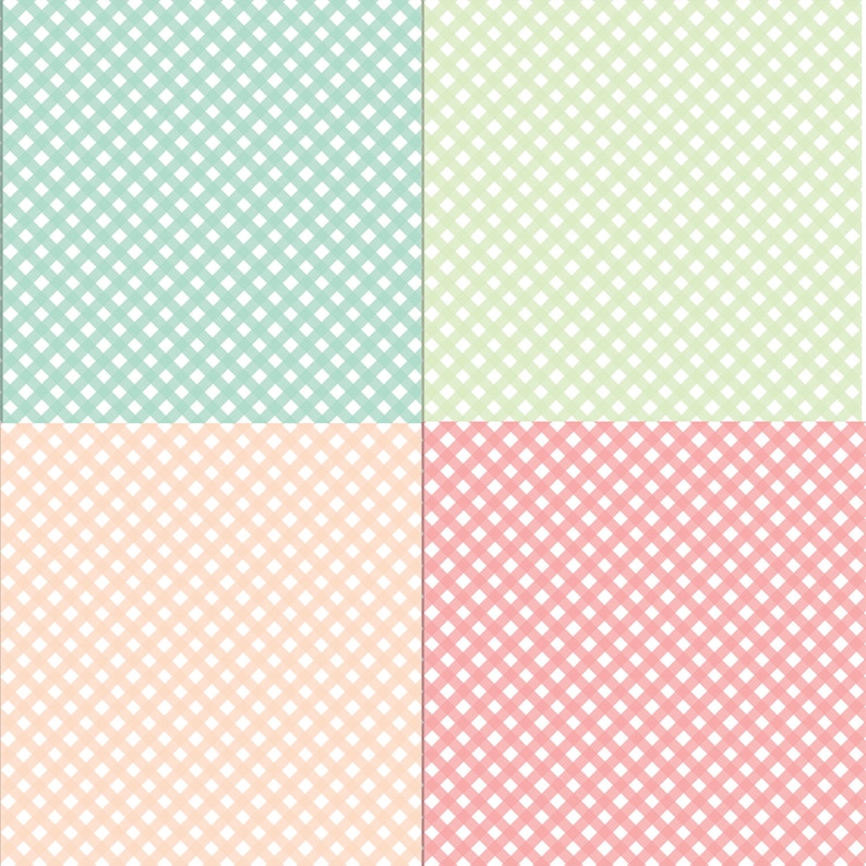 Pastel Picnic Pattern-picnic Wallpaper-10 Digital Paper-scrapbooking