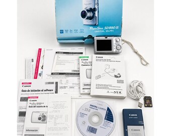 Canon PowerShot SD890 IS Digital ELPH 10MP Camera Tested Box Charger SD Card