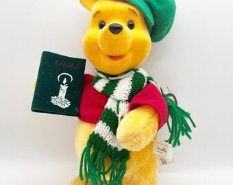 Vintage 90s Disney Winnie The Pooh Animatronic Christmas Ornament Holiday Decor Santa’s Best 1998 Large 12” Plush Collectible