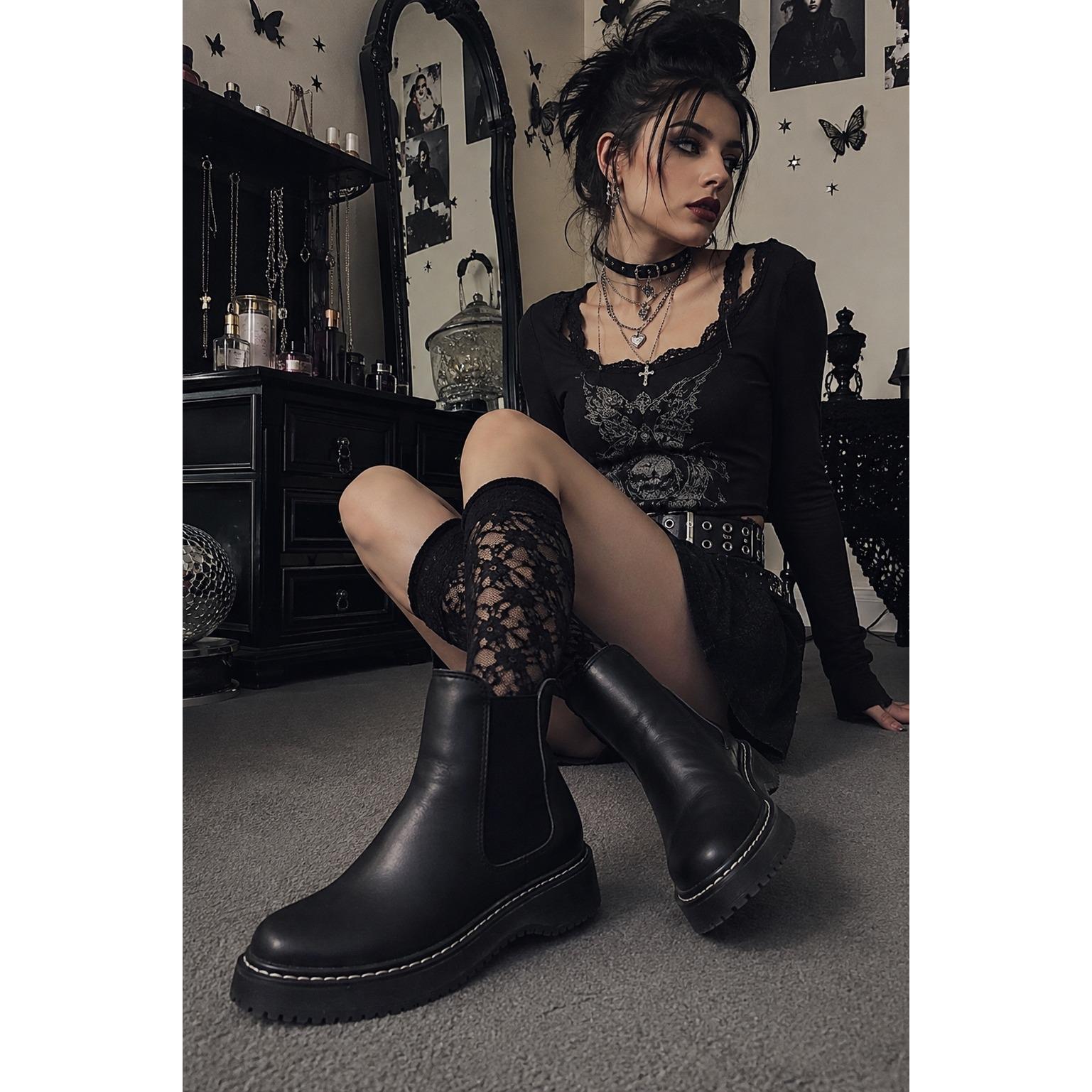 靴 y2k Dark Gothic Flame Western Boots 靴 y2k Dark Gothic Flame Western Boots 靴 y2k Dark Gothic Flame