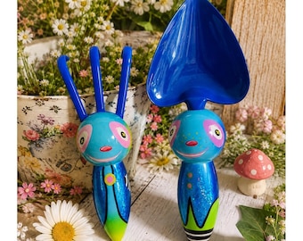 Vintage Pylones Paris Garden Tool Set Trowel Whimsical Bug Insect Rare Kitschy