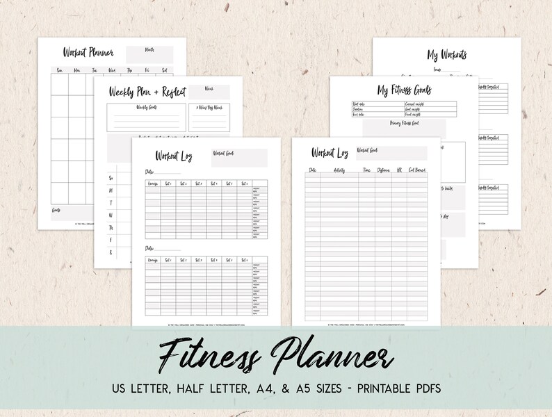 Exercise Planner Printable Health and fitness Tracker Exercise Magazine Work out Planner Undated Planner Health Purpose Planner image relating to Printable Fitness Journal identify Conditioning Planner Printable Health Tracker Conditioning Magazine Work out Planner Undated Planner Physical fitness Function Planner