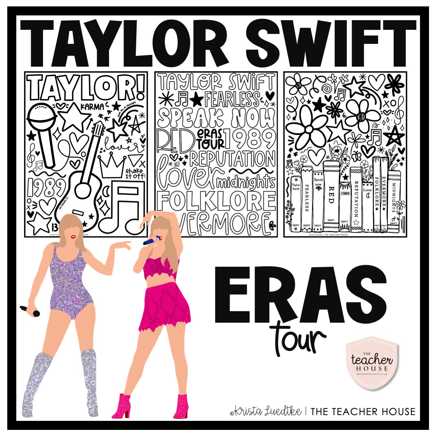 Taylor Swift Eras Tour Coloring Sheets Etsy