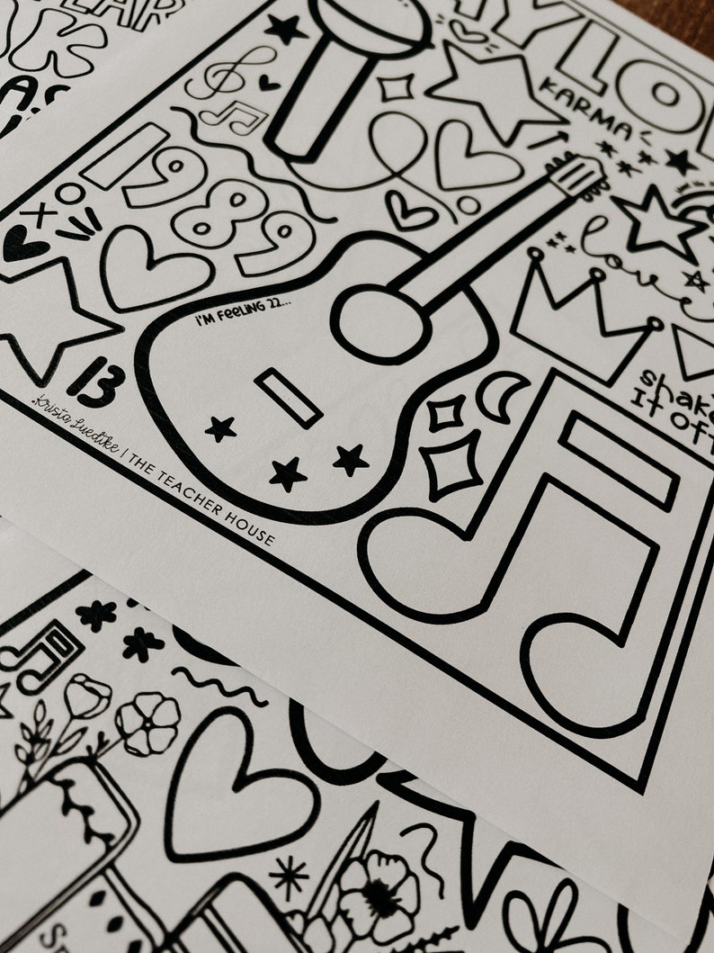 Taylor Swift Eras Tour Coloring Sheets Etsy