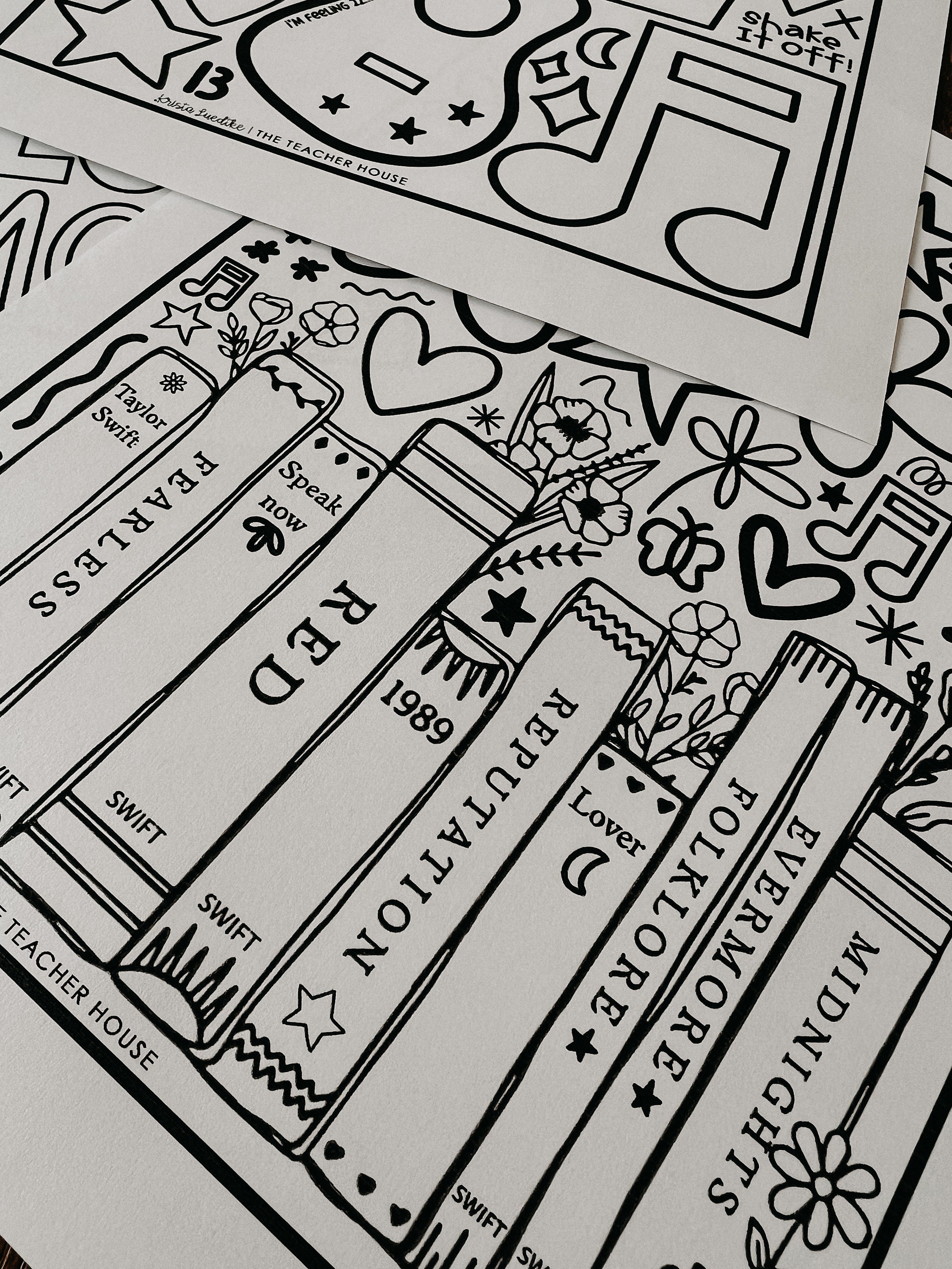 Taylor Swift Eras Tour Coloring Sheets Etsy Denmark