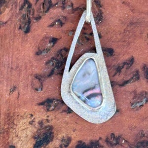 Australian black opal Sterling silver pendant