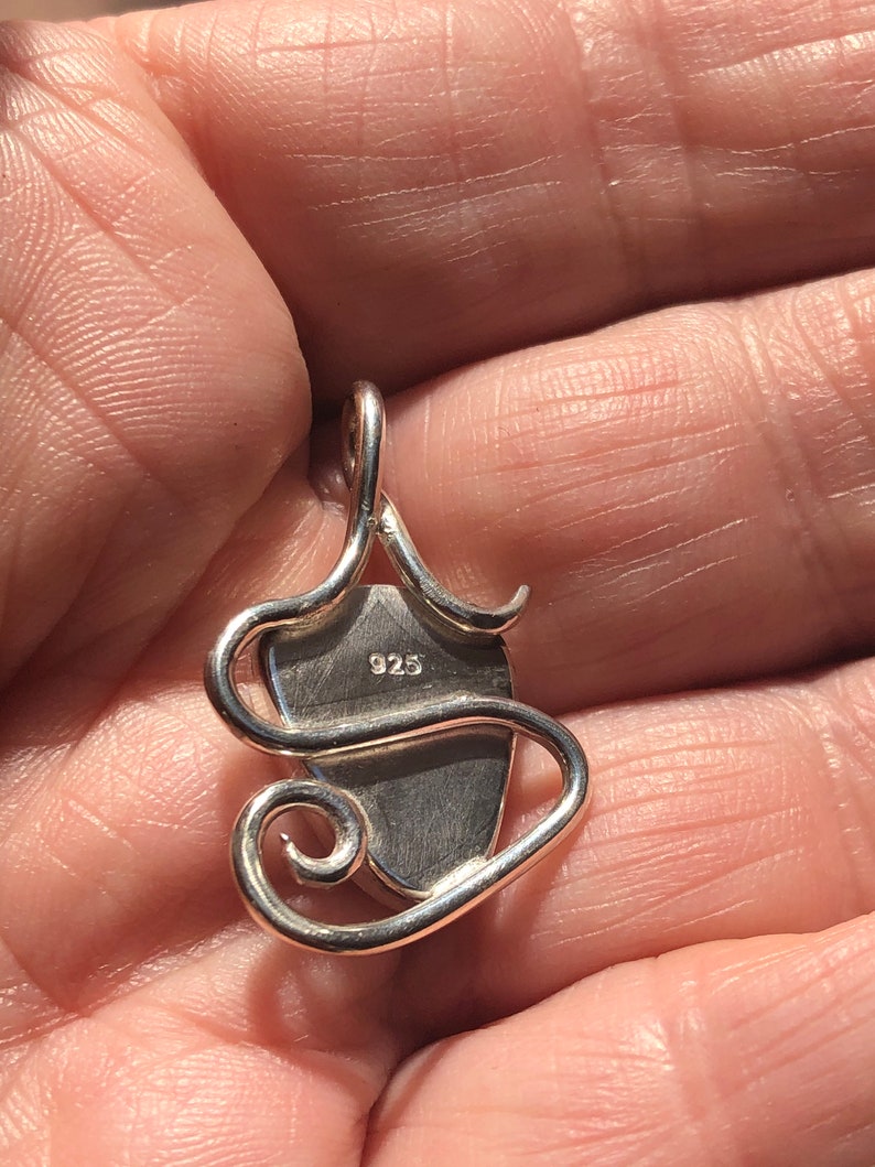 White opal sterling silver pendant