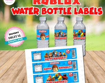Roblox Printables Etsy - printable roblox party robux water bottle label template etsy