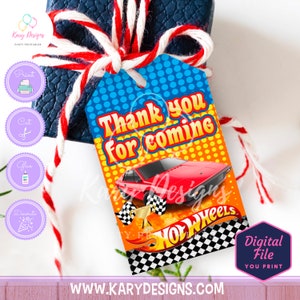 Hot wheels favor tags Hot Wheels Thank You Tags Hot Wheels | Etsy