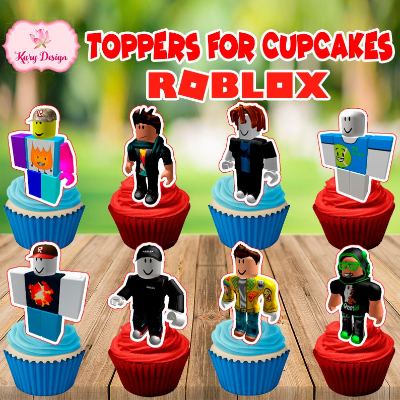 ROBLOX Cupcake Toppers Roblox Party Roblox Roblox Etsy