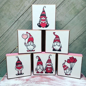 Valentine’s Day Decor. 6pc Set of Gnome Mini blocks. Tiered tray / shelf decor. FREE shipping!!!