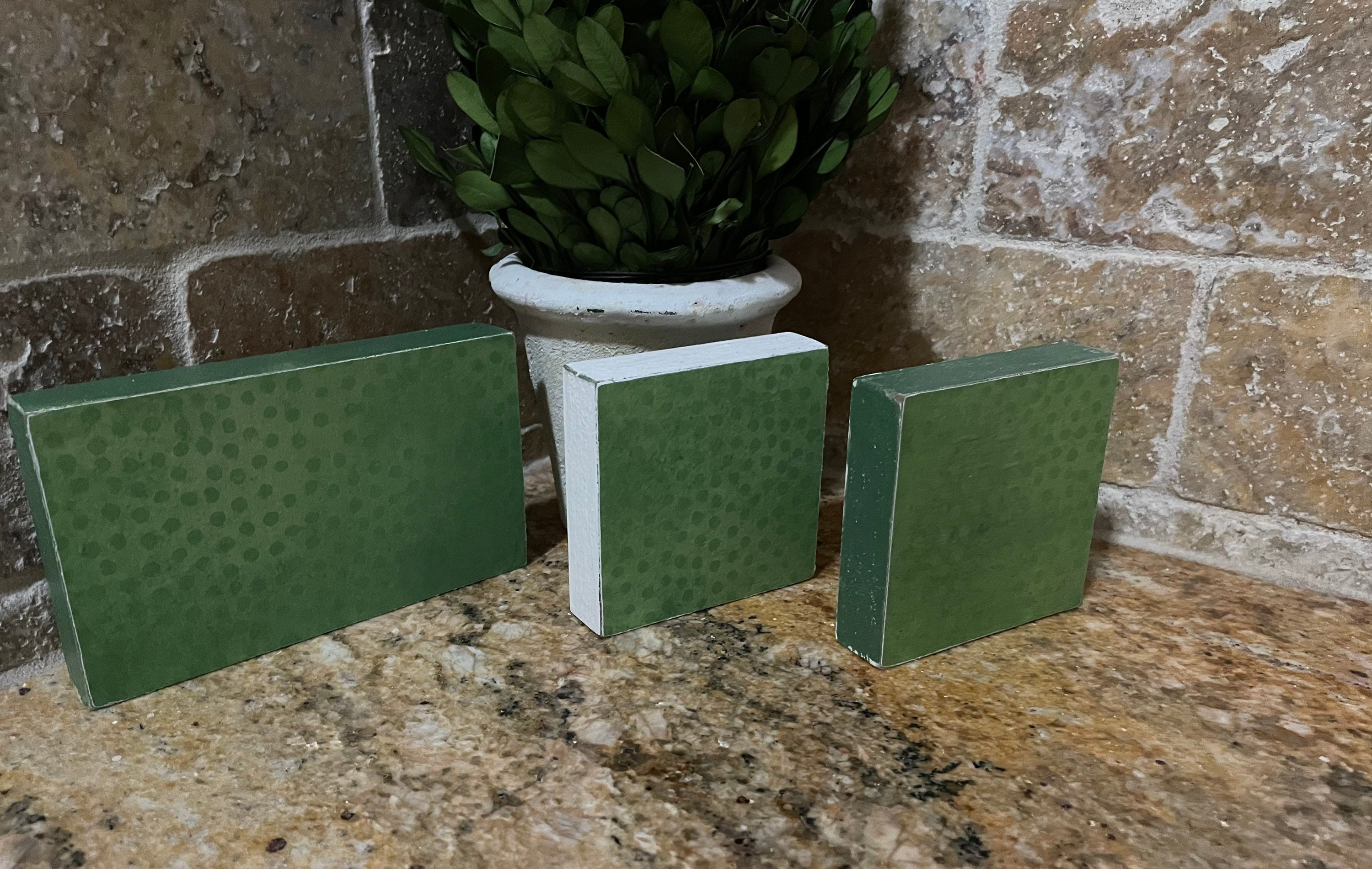 St. Patrick’s Day Decor. Rustic Handmade Decorative Wood Blocks. 3pc ...