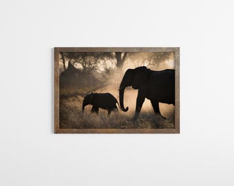 Elephant Family Photo Print: Wildlife Photography, Nature Art