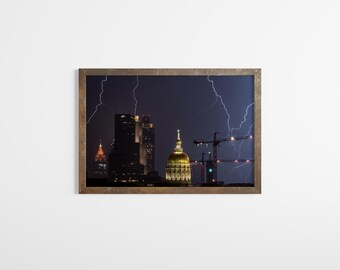 Atlanta Lightning Print: Georgia State Capitol Storm Art (2x3 Photo