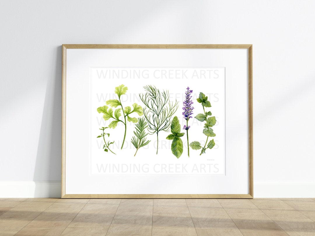 Kitchen Herbs Art Print / Digital Download / Kitchen Wall Décor