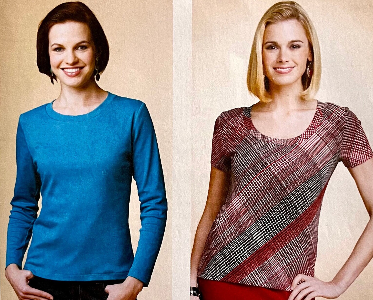 UNCUT 2012 Kwik Sew 3766 Misses' Knit T-shirt Tops With