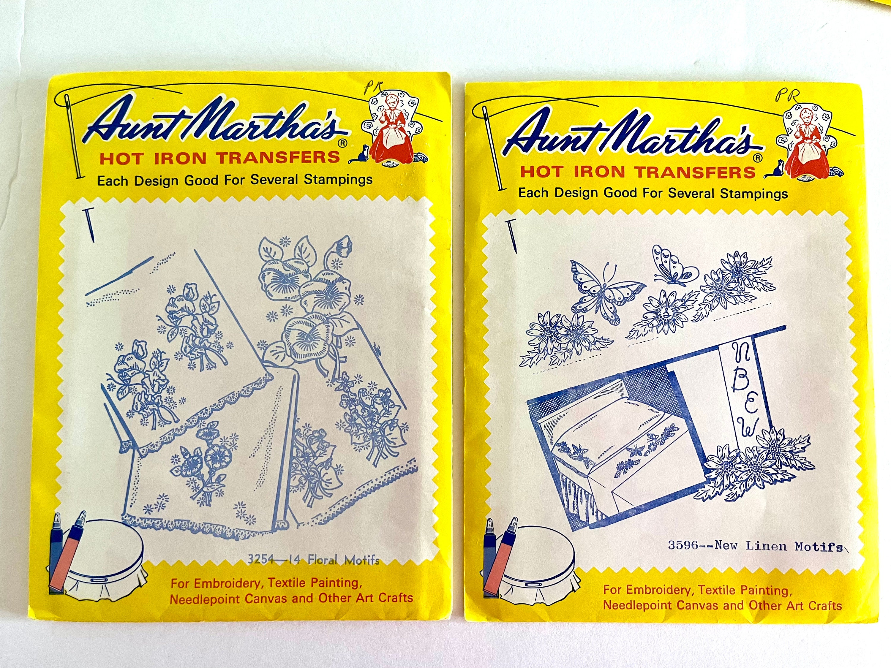 UNCUT, Most Unopened, Vintage Aunt Martha's Hot Iron Embroidery ...