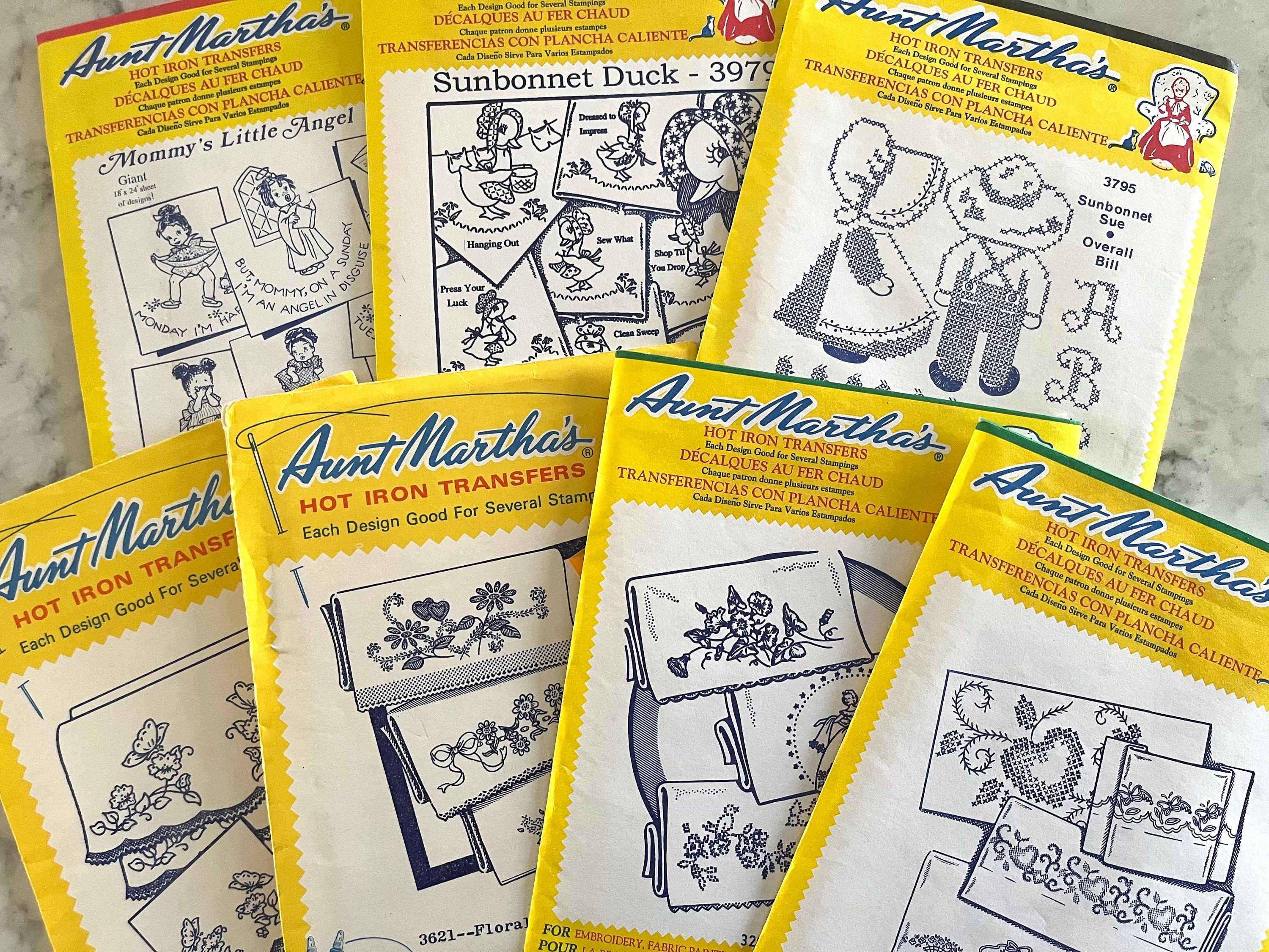 Aunt Martha's Hot Iron Transfers 3795 Sunbonnet Sue and Overall Bill Size:  One Uncut Sewing Pattern