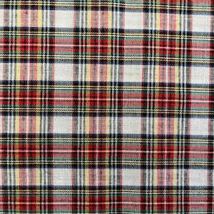 45&quot; wide x 3 yards 3&quot; long lightweight poly cotton shirting fabric in a small plaid, excellent condition.