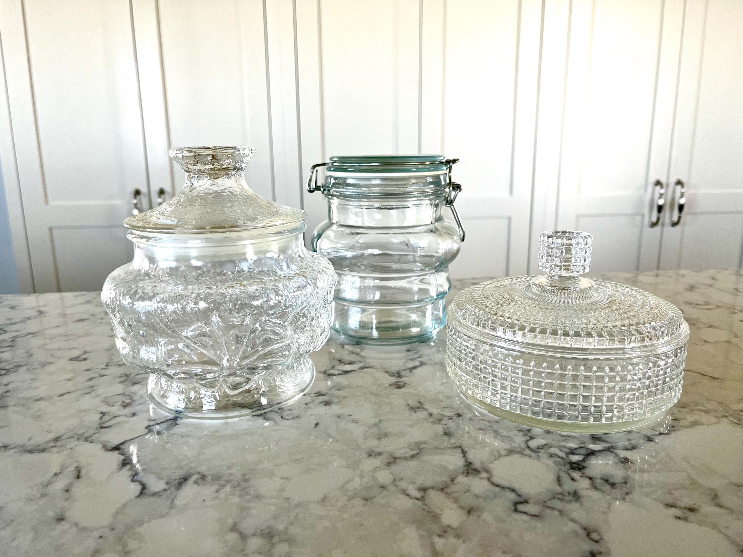 Vintage glass storage containers - Etsy 日本