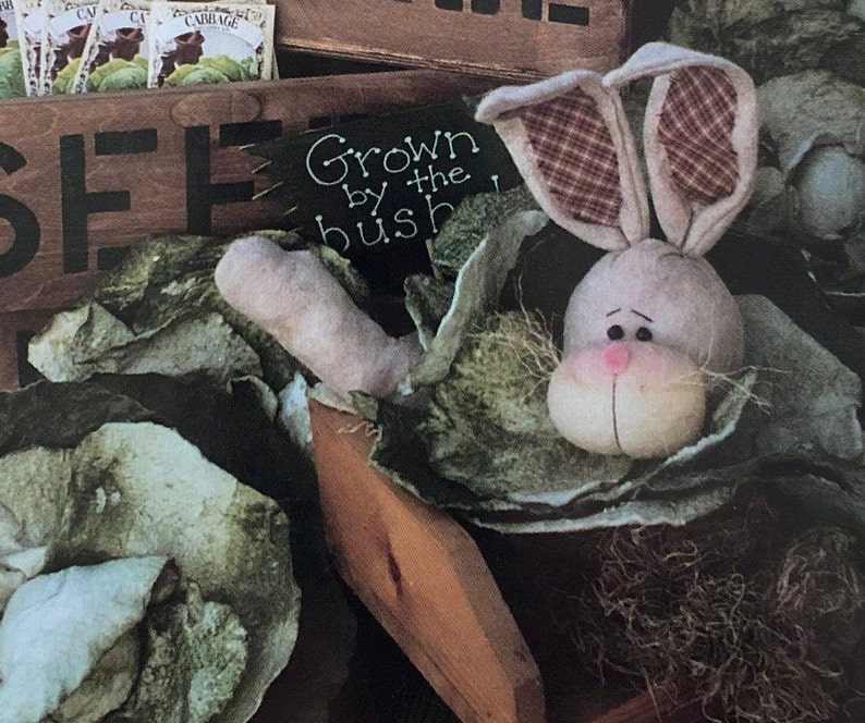 includes steam-a-seam with the pattern UNCUT 1997 The Prairie Grove Peddler #150 Cabbage Head a 13 bunny head in cabbage leaves