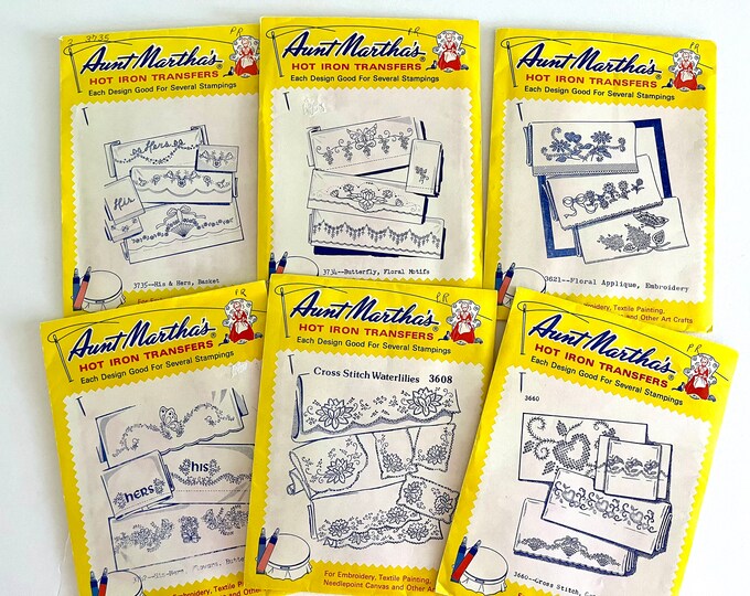 UNCUT, Most Unopened, Vintage Aunt Martha's Hot Iron Embroidery ...