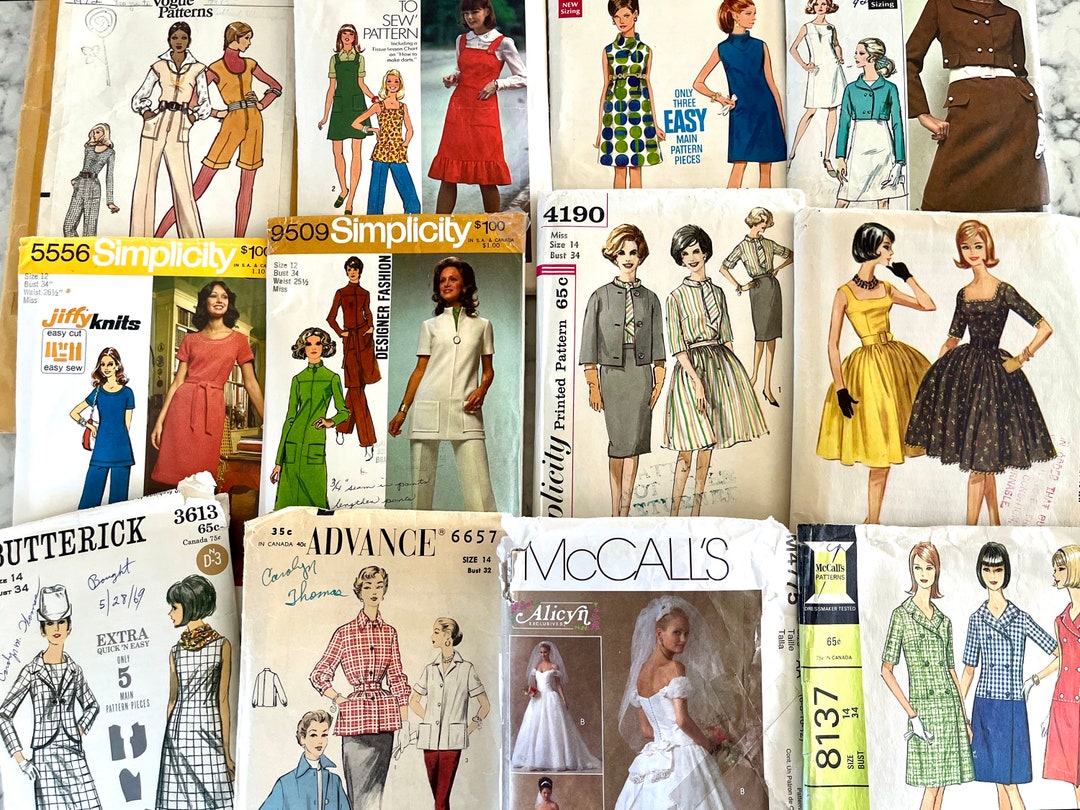 Uncut/complete Bundle of 12 Vintage Patterns for Women From the 40's-80 ...