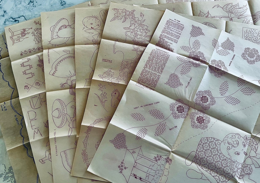 Vintage Ironon Transfers for Embroidery, Cross Stitch and Other
