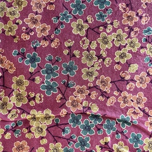 42&quot; wide x 2 yards 13&quot; long Concord cotton fabric in the prettiest cherry blossom florals, wisteria, blue, peach, yellow, great condition.