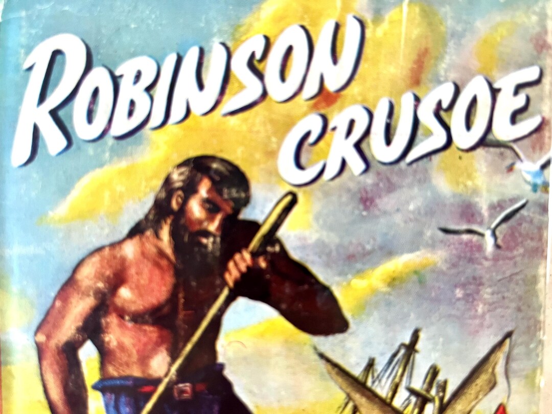 Rare!! Vintage Robinson Crusoe Hardcover Book by Daniel Defoe, BOOKS ...