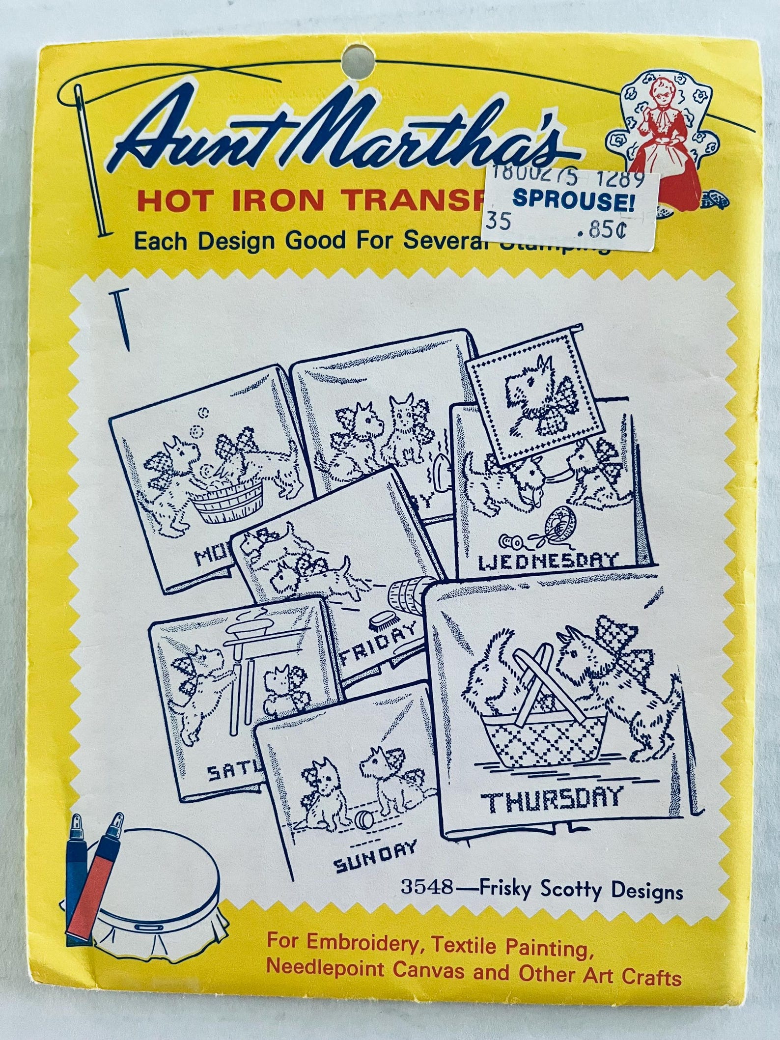 UNCUT Vintage Aunt Martha Hot Iron Transfers for Embroidery, All for ...