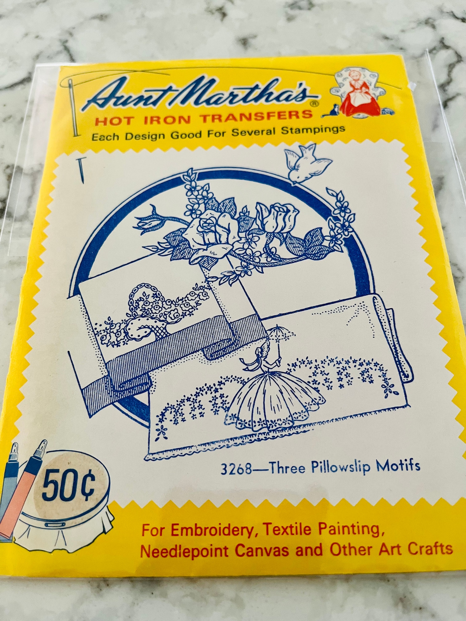 Vintage Aunt Martha's Hot Iron Transfer Patterns for Embroidery; These ...