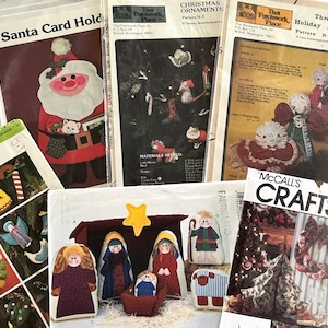 UNCUT / UNCUT Weihnachtsbastelmuster, separat erhältlich, Weihnachtsmannkartenhalter, Ornamente, Engel, Baumrock, Krippe, Kranz und mehr!