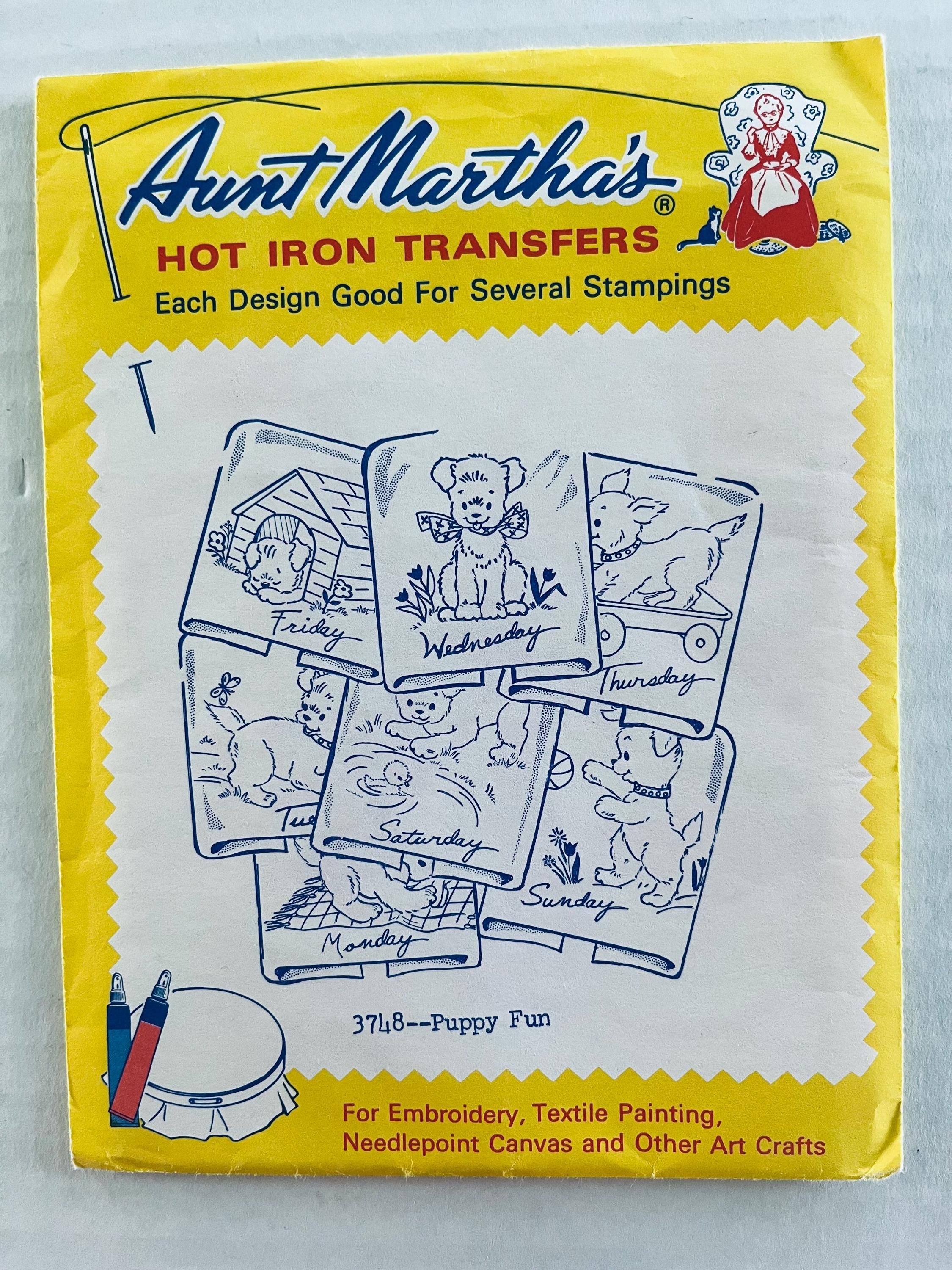 UNCUT Vintage Aunt Martha Hot Iron Transfers for Embroidery, All for ...
