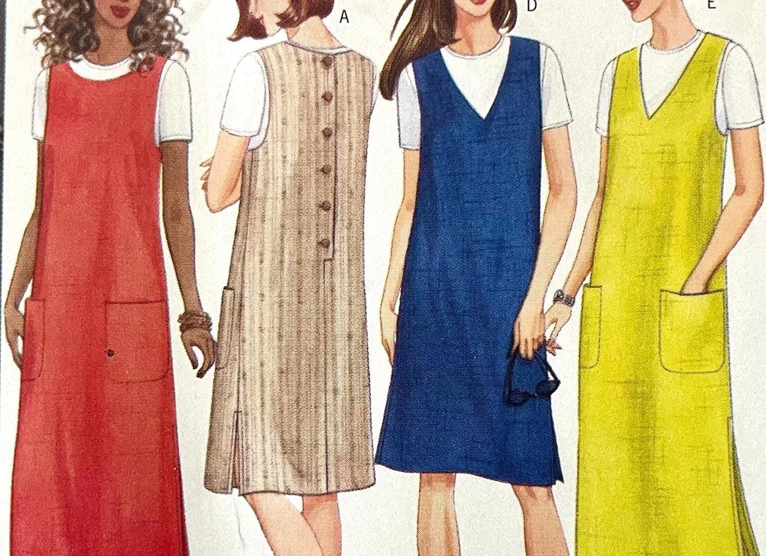ブッチページ UNCUT 1998 Butterick 5926 Misses' Back-buttoned A-line Jumper With