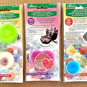 Clover "snabba" jojo-tillverkare i 3 storlekar och former, instruktionsmanualer ingår, nya i förpackningen.