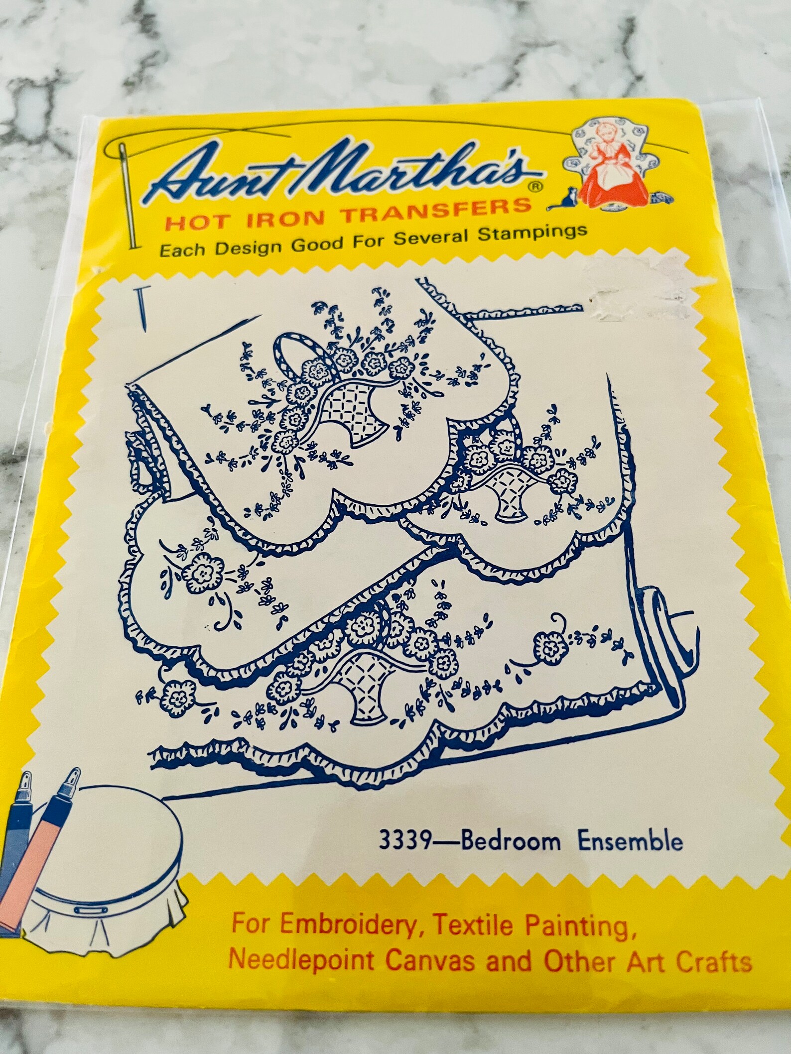 Vintage Aunt Martha's Hot Iron Transfer Patterns for Embroidery; These ...