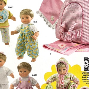 UNCUT 2012 Simnplicity 1952 Baby Doll Clothes Pattern