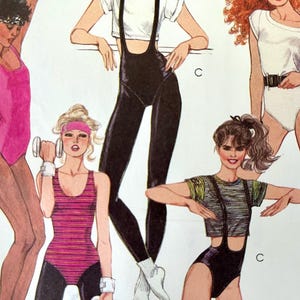 OSKRIVEN 1984 McCall's 9102 fröknars mönster på trikåer, strumpbyxor och beskuren t-shirt av Brooke Shields, storlek 12, byst 81 cm.
