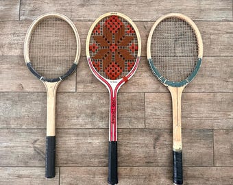 Vintage wooden tennis rackets, selling separately, descriptions below.