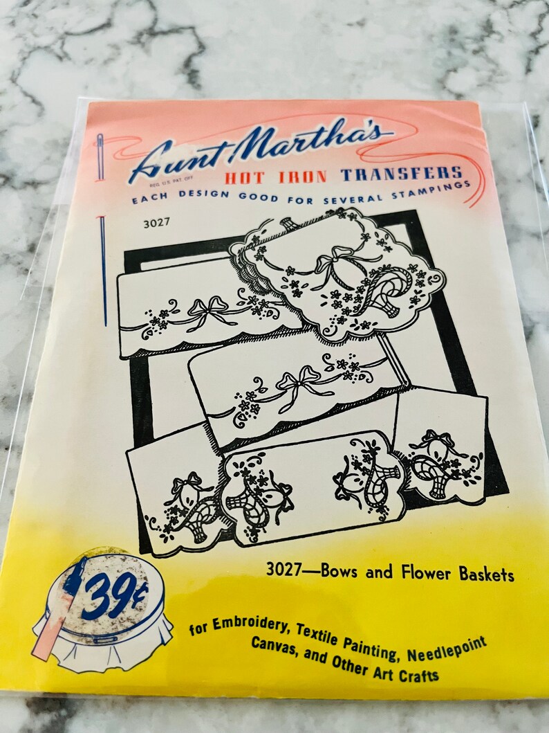 Vintage Aunt Martha's Hot Iron Transfer Patterns for Embroidery; These ...
