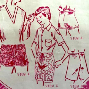 UNCUT Patterns Pacific 8009 Hawaii-Badehose für Herren und Teenager, optionales Kontrastfutter, gefütterter Badeanzug; Taillenweite 30“.