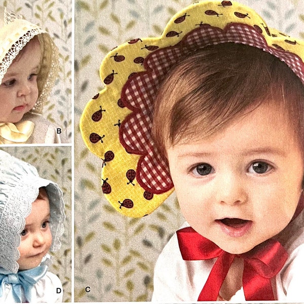 UNCUT/complete 2006 Simplicity 2908 baby, toddler's set of bonnets designed b Shirley Botsford Designs; sizes 17"-18"-19"-20" all included.