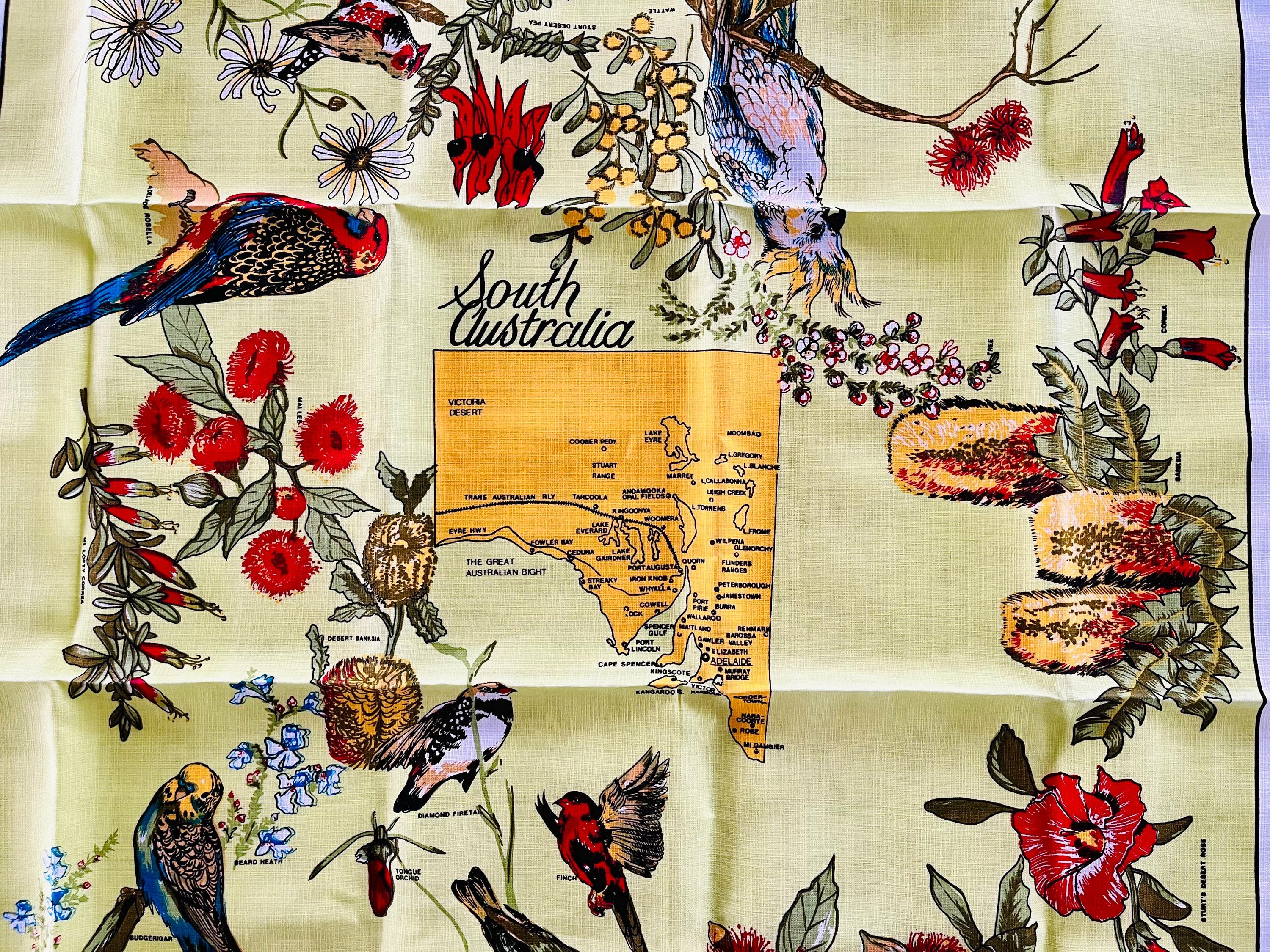 ヴィンテージ オーストラリア コアラ　野鳥プリント テーブルクロス Austrian tablecloth - Etsy 日本