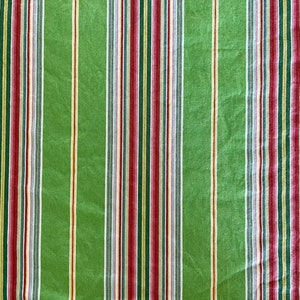 Pottery Barn king or twin-sized reversible duvet cover in a gorgeous stripe of green and pink, all cotton, heavy-weight, stains on 2.