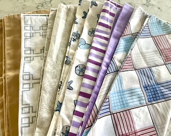 Pairs of vintage standard-sized pillowcases, all cotton/polyester blends unless noted below, all in terrific condition. Selling in sets of 2