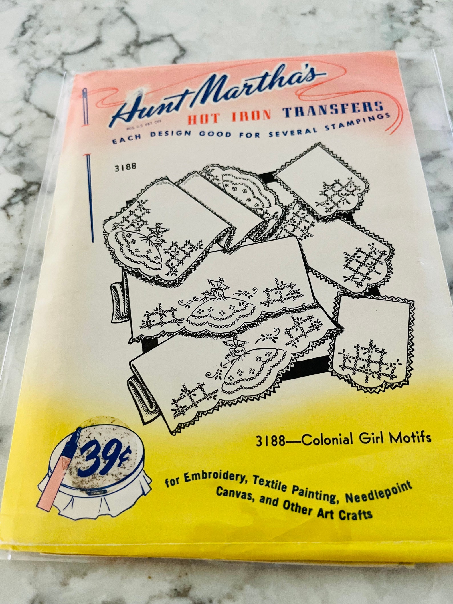Vintage Aunt Martha's Hot Iron Transfer Patterns for Embroidery; These ...