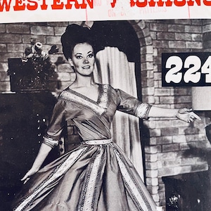 UNCUT 1960&#39;s or 70&#39;s Authentic Patterns, Inc. 224, misses&#39; western fashions square dance skirt and blouse; size 16, bust 38&quot;, hip 40&quot;