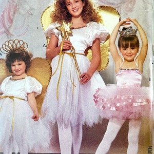 UNCUT 1989 Butterick 4197 Mädchen und Teenie Fee Prinzessin Ballerina Kostüm Schnittmuster; Größen 4-14, Truhen 23-32" alles inbegriffen.